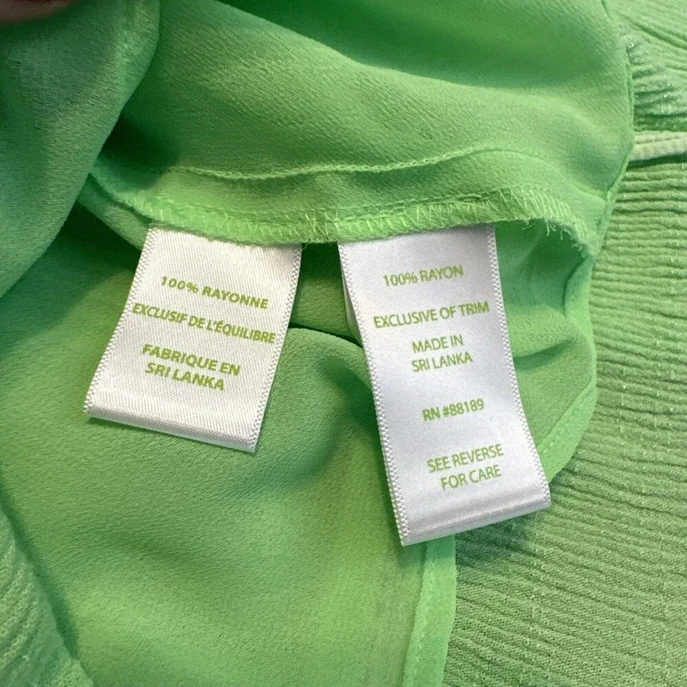 Lilly Pulitzer Amisa Top Mermaid Green Size XS Long Bell Sleeve Peasant Blouse - Picture 6 of 9